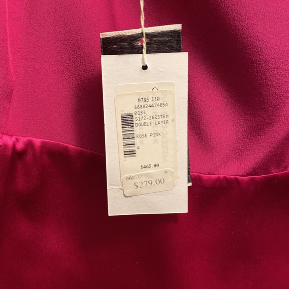 3.1 Phillip Lim Asymmetric 100% Silk Pink Top - Picture 6 of 10